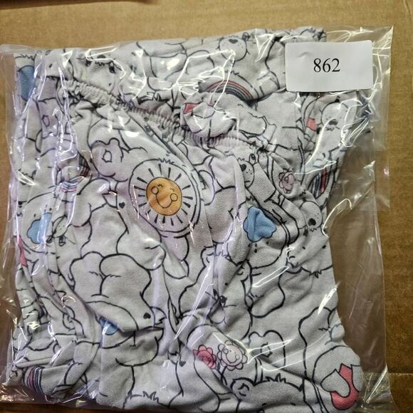 Care Bears Pants Womens Sz Medium White Pajamas Drawstring Elastic Sleepwear - Picture 10 of 10